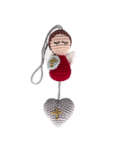 Pingente amigurumi São Miguel com Coração