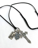 Colar em couro Escudo e Espada de São Miguel