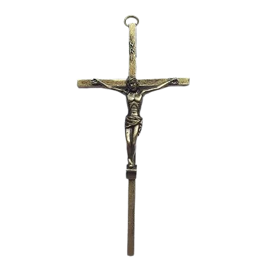 Cruz de parede de metal - ouro velho