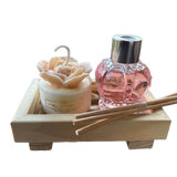 Kit Pallet Vela Decorada e Difusor Coroa Flor do Monte (N.S do Carmo)