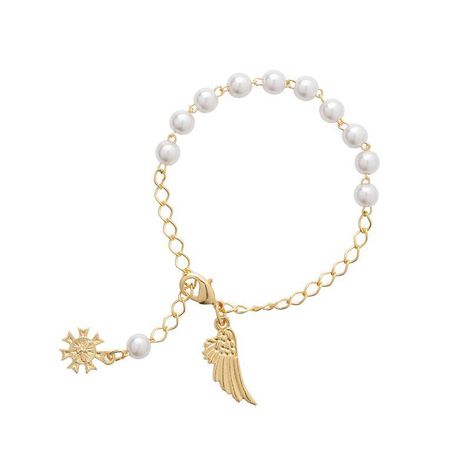 Pulseira Dezena perola asa de anjo