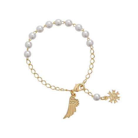 Pulseira Dezena perola asa de anjo