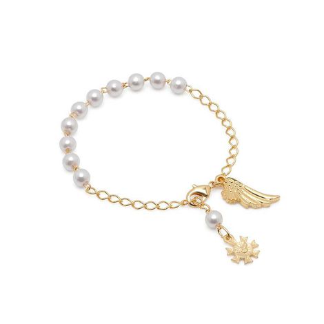 Pulseira Dezena perola asa de anjo