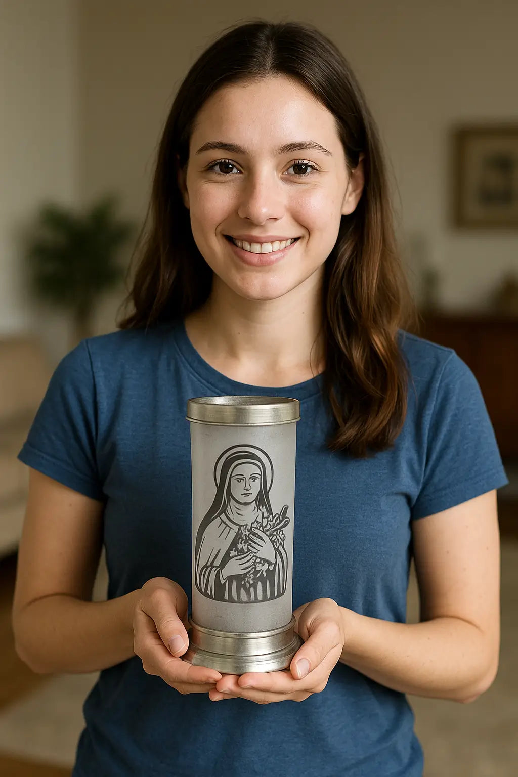 Porta Vela de Vidro - Santa Teresinha