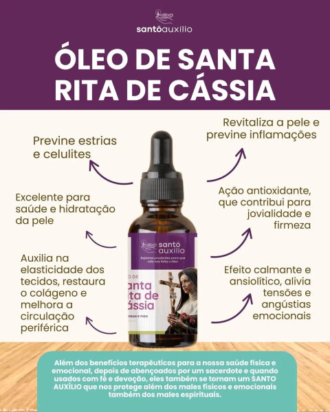 Óleo devocional de Santa Rita de Cássia - 10ml