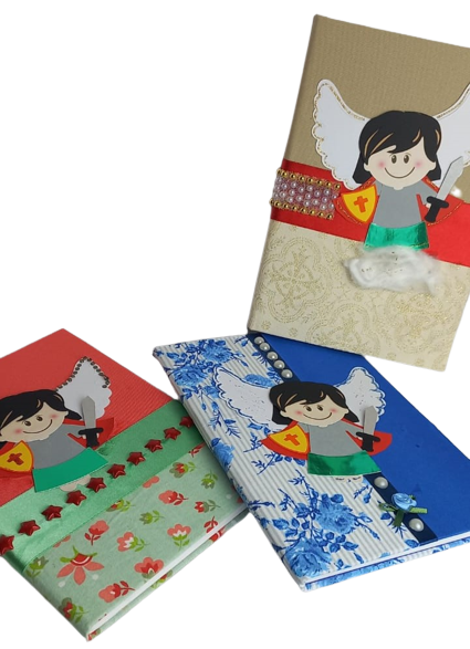 Caderno decorado sortido São Miguel Arcanjo